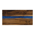 Personalized Everything Tastes Better off Name's Grill Engraved Acacia Wood with Blue Resin Serving Board Tray