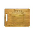 Nurse Nutritional Facts Engraved Natural Wood Cutting Boards, Bamboo or Maple, Funny Cooking Gift