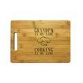 Grandpa My Name Cooking My Game Engraved Natural Wood Cutting Boards, Bamboo or Maple, Grandpa Gift