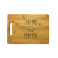 Gramp My Name Cooking My Game Engraved Natural Wood Cutting Boards, Bamboo or Maple, Gramp Gift