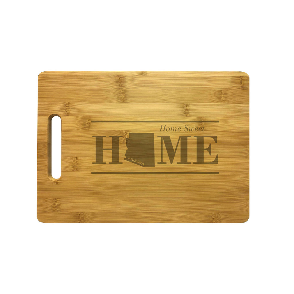 Arizona Home Sweet Home Engraved Natural Wood Cutting Boards, Bamboo or Maple, Housewarming Gift