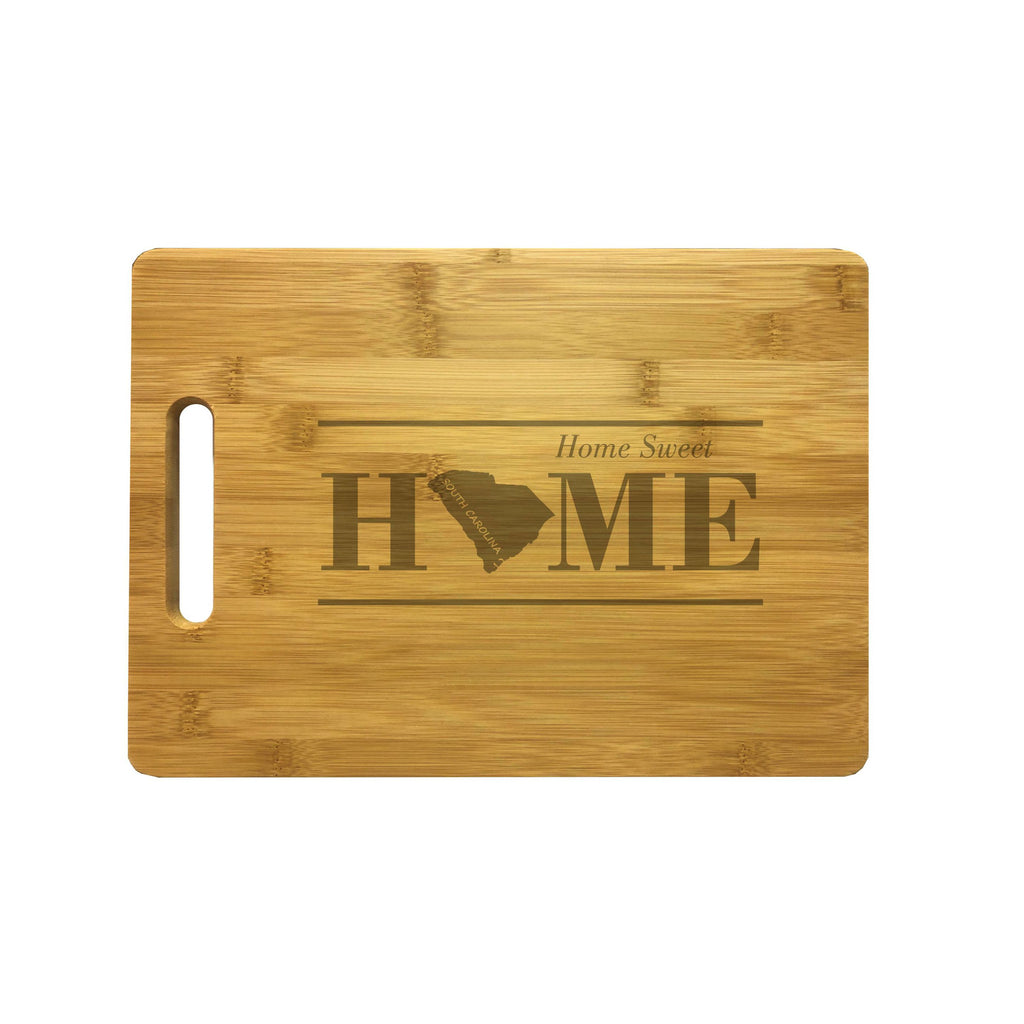South Carolina Home Sweet Home Engraved Natural Wood Cutting Boards, Bamboo or Maple, Housewarming Gift