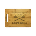 Dad's Grill Engraved Natural Wood Cutting Boards, Bamboo or Maple, Grilling BBQ Gift