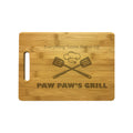 Paw Paw's Grill Engraved Natural Wood Cutting Boards, Bamboo or Maple, Grilling BBQ Gift