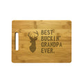Best Buckin Grandpa Ever Engraved Natural Wood Cutting Boards, Bamboo or Maple, Funny Hunting Gift