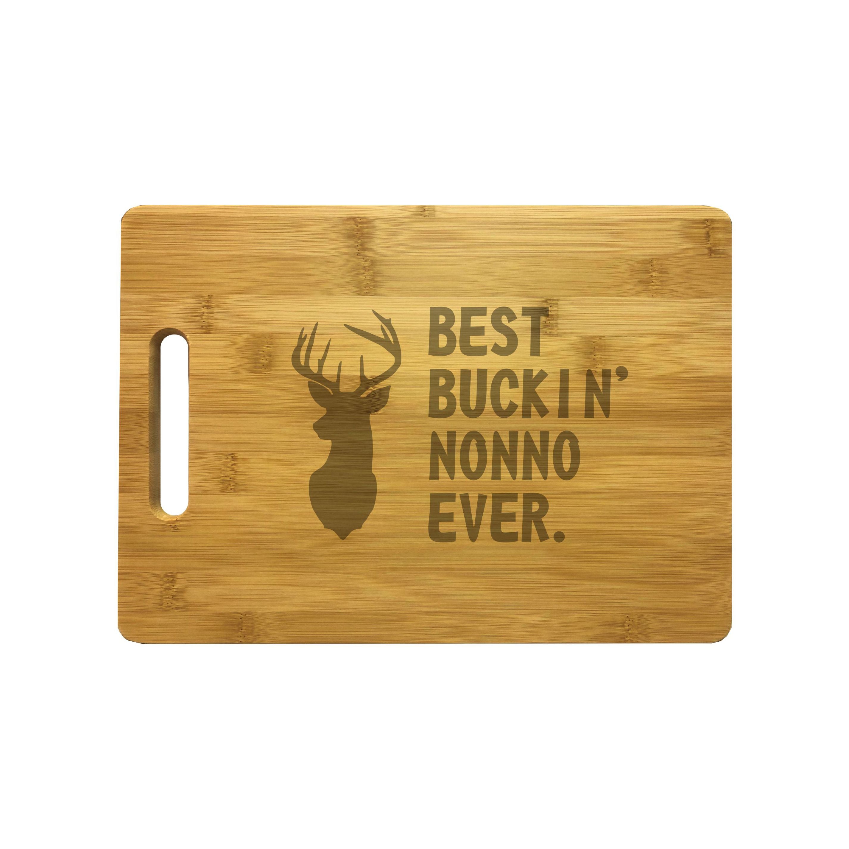 Best Buckin Nonno Ever Engraved Natural Wood Cutting Boards, Bamboo or Maple, Funny Hunting Gift