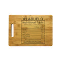 Number 1 Abuelo Nutritional Facts Engraved Natural Wood Cutting Boards, Bamboo or Maple, Abuelo Gift