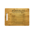 Number 1 Abuelito Nutritional Facts Engraved Natural Wood Cutting Boards, Bamboo or Maple, Abuelito Gift