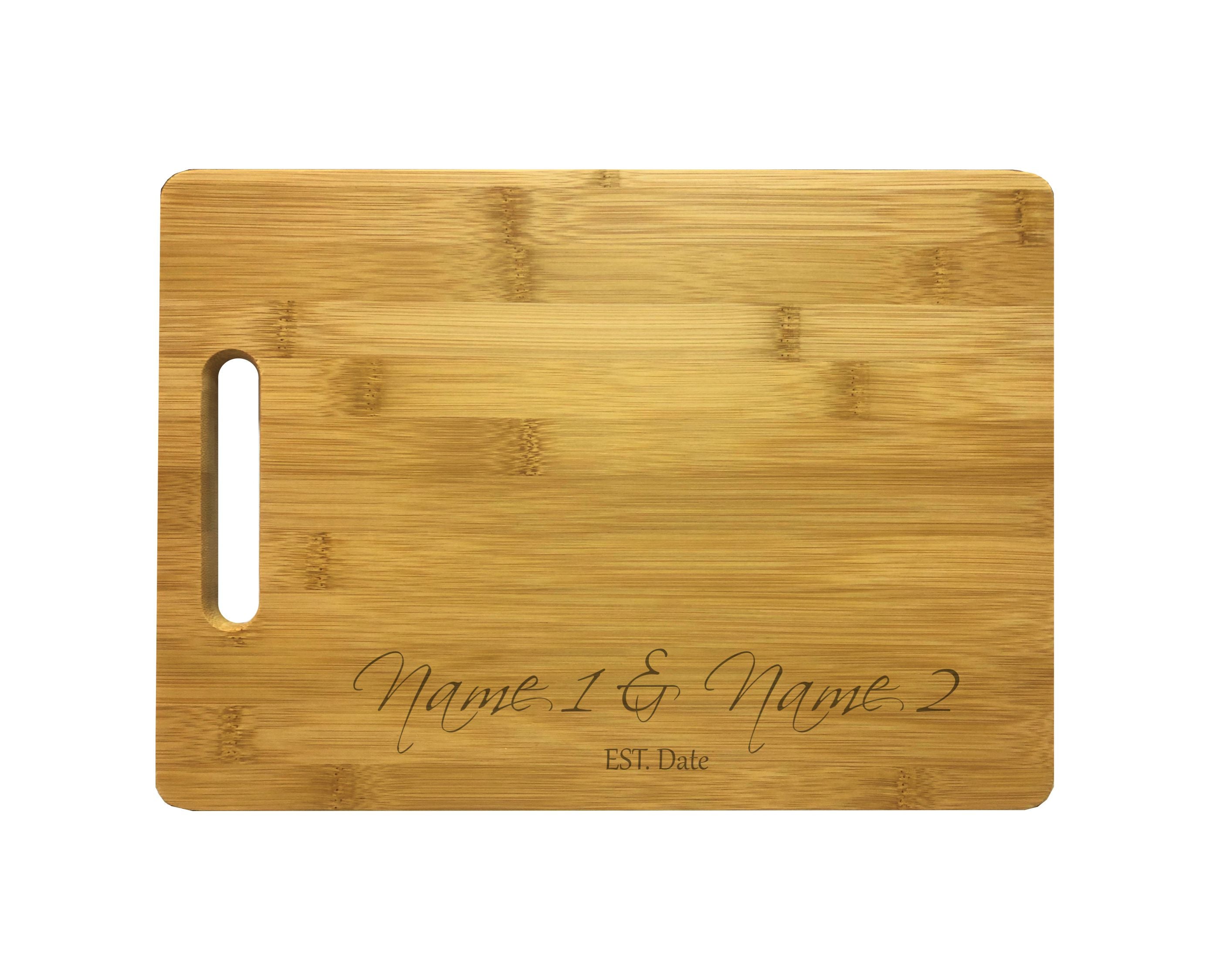 Personalized Natural Wood Cutting Boards with Custom Names Date, Engraved Bamboo or Maple, Wedding Anniversary Gift