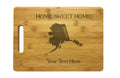 Personalized Alaska Engraved Natural Wood Cutting Board, Home Sweet Home with Custom Text, Engraved Bamboo or Maple, Housewarming Gift