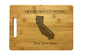 Personalized California Engraved Natural Wood Cutting Board, Home Sweet Home with Custom Text, Engraved Bamboo or Maple, Housewarming Gift