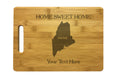 Personalized Maine Engraved Natural Wood Cutting Board, Home Sweet Home with Custom Text, Engraved Bamboo or Maple, Housewarming Gift