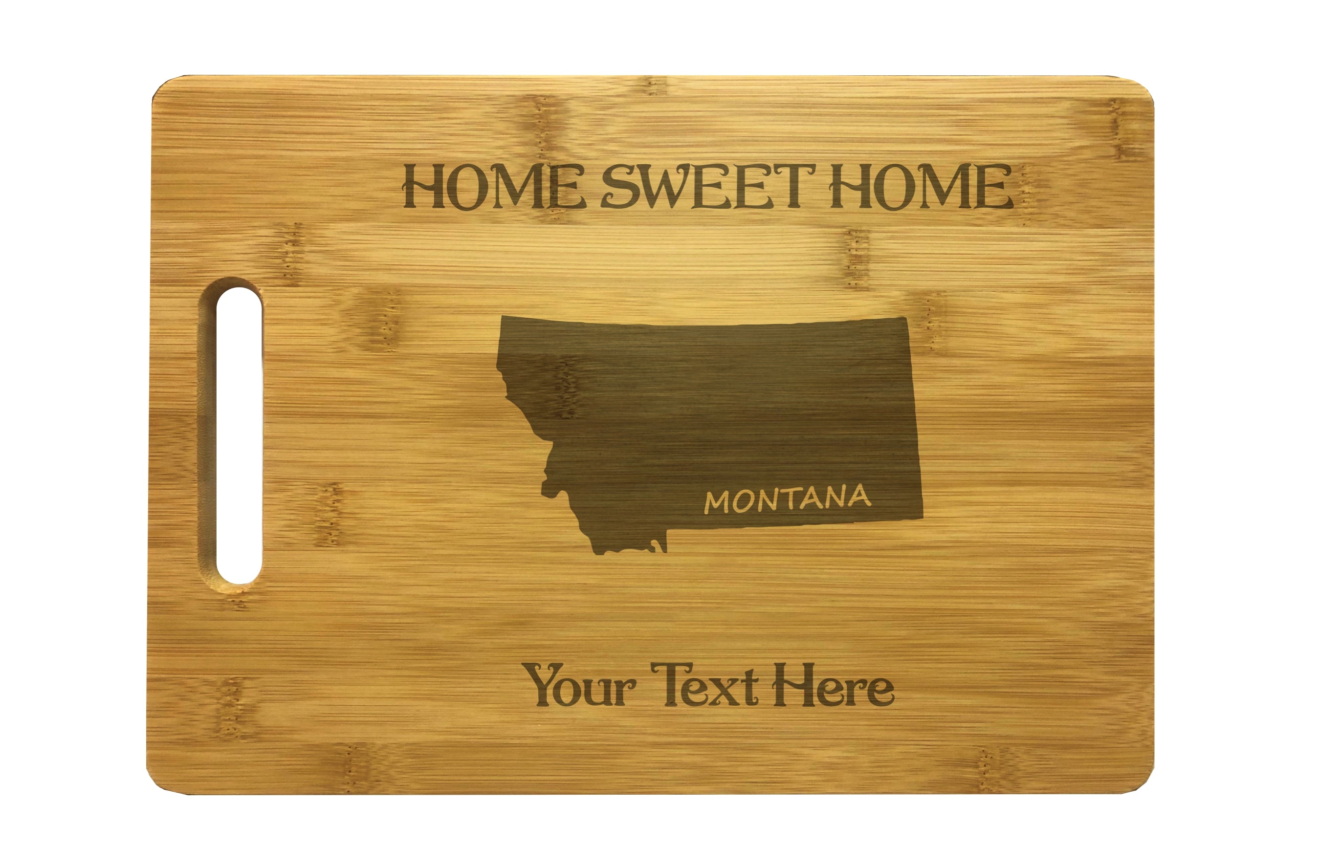 Personalized Montana Engraved Natural Wood Cutting Board, Home Sweet Home with Custom Text, Engraved Bamboo or Maple, Housewarming Gift