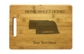 Personalized Nebraska Engraved Natural Wood Cutting Board, Home Sweet Home with Custom Text, Engraved Bamboo or Maple, Housewarming Gift