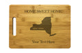 Personalized New York Engraved Natural Wood Cutting Board, Home Sweet Home with Custom Text, Engraved Bamboo or Maple, Housewarming Gift