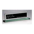 Personalized Glass Name Plate for Desk, Engraved with Custom Name and Title, Business Office Gifts
