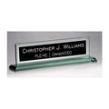 Personalized Glass Name Plate for Desk, Engraved with Custom Name Company and Title, Business Office Gifts