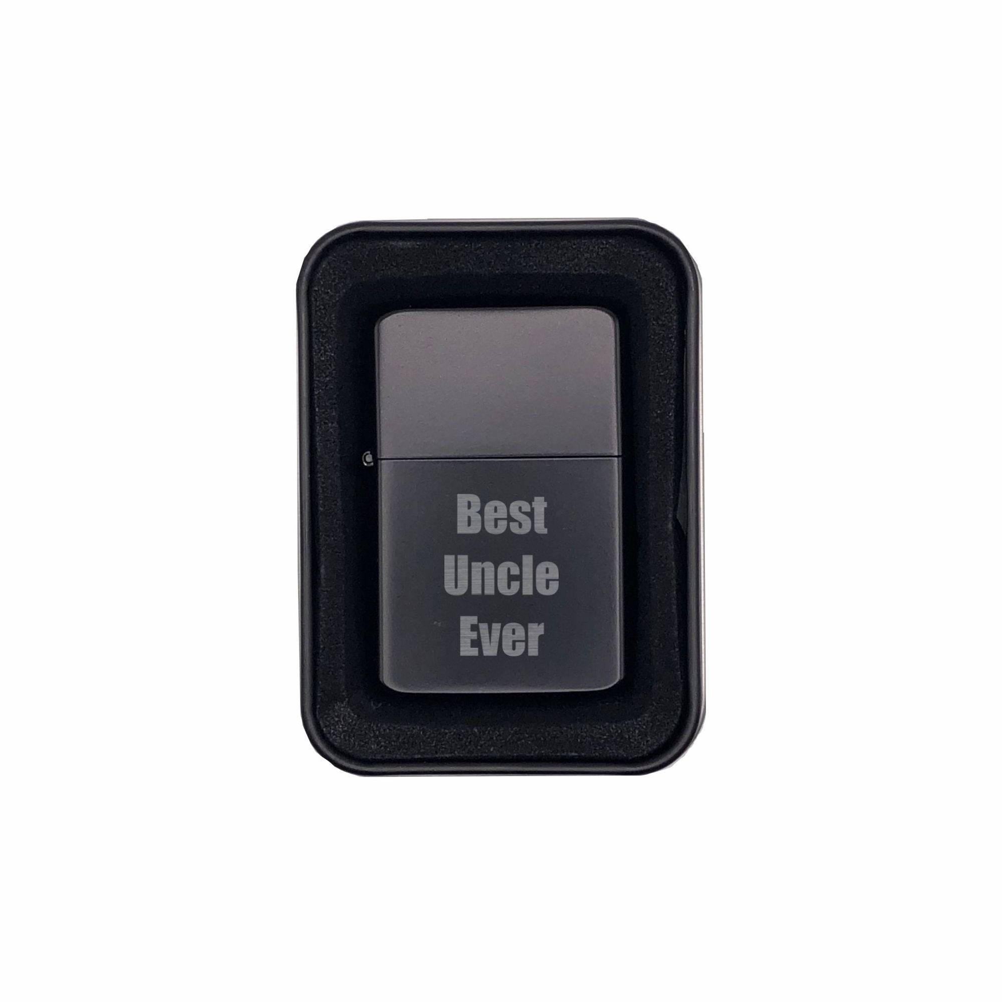 Best Uncle Ever Engraved Brass Lighter with Case, Father's Day Gift for Uncle