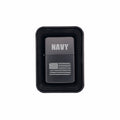 Navy with American Flag Engraved Brass Lighter with Case, Military Gift