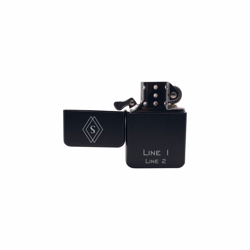 Personalized Engraved Brass Lighter with Case, Custom Text Initial, Groomsman Gift
