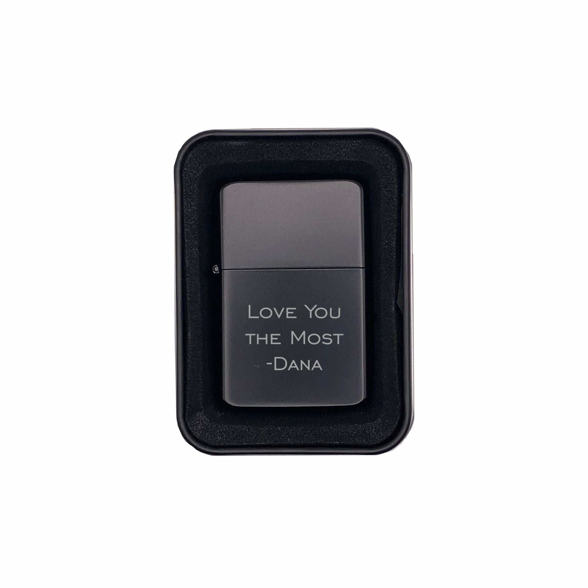 Personalized Brass Lighter with Case, Engraved With Your Custom Text, Gifts for Him or Her