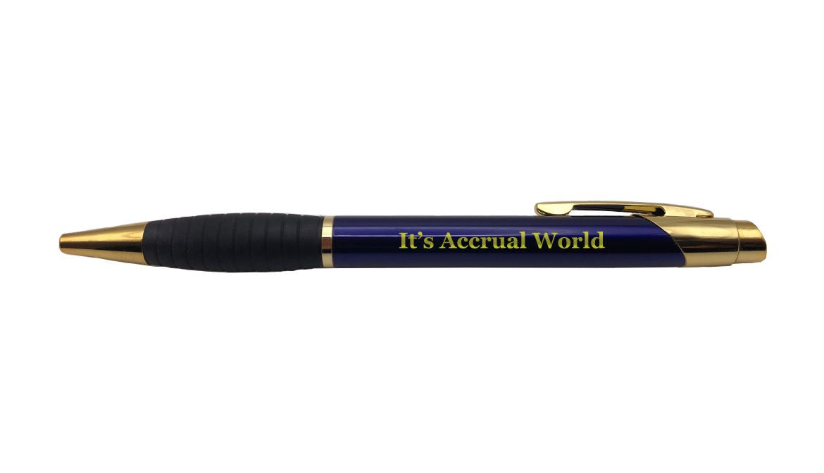 It's Accrual World Engraved Coated Brass Ballpoint Pen, Funny Accountant Gift