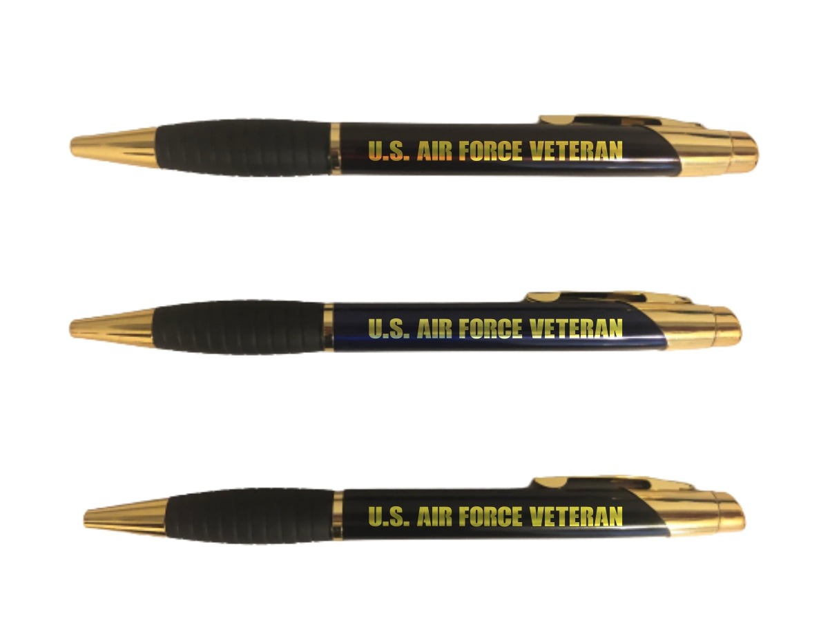United States Air Force Veteran Engraved Coated Brass Ballpoint Pen, Military Gift