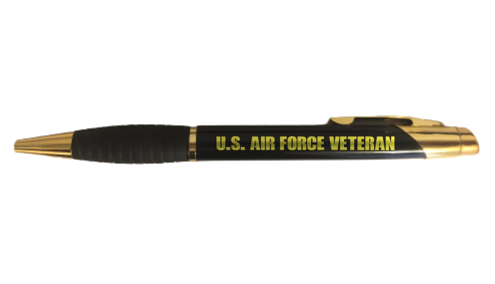 United States Air Force Veteran Engraved Coated Brass Ballpoint Pen, Military Gift