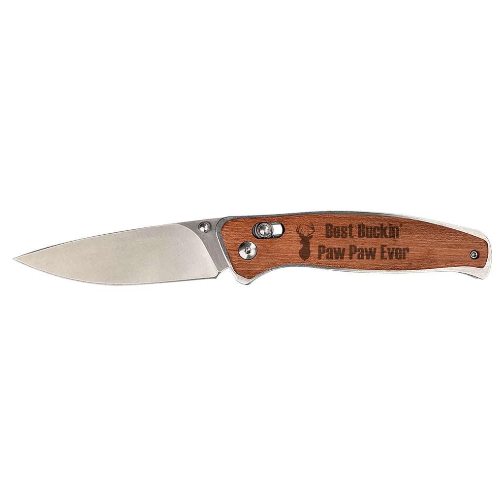 Best Buckin Paw Paw Ever Engraved Folding Knife, Hunting Camping Fishing Knives