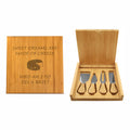 Sweet Dreams are Made of Cheese Engraved Cheese Knives Tool Set with Case, Funny Cheese Lover Gift