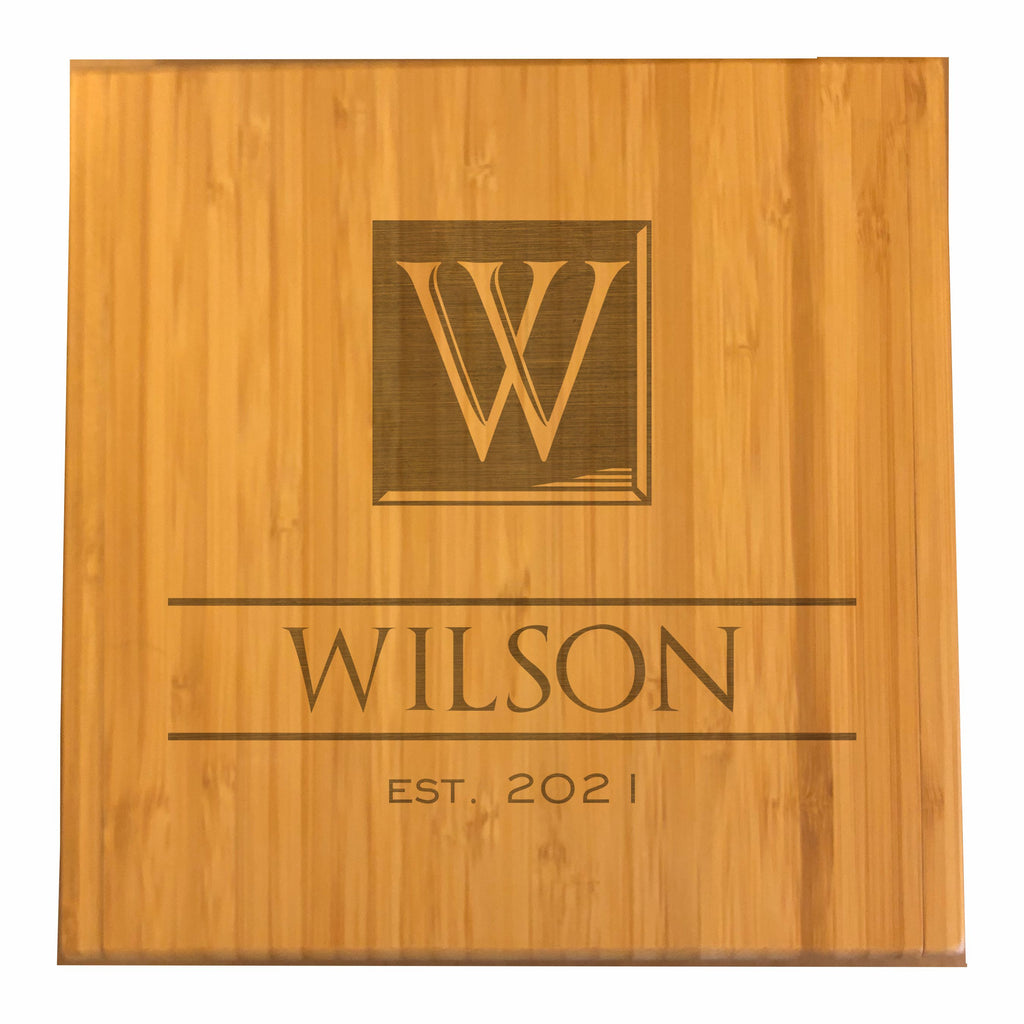 Personalized Cheese Knives Tool Set with Engraved Case, Monogrammed Design with Initial Name and Text