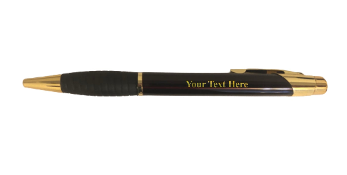 Personalized Engraved Coated Brass Ballpoint Pen, Your Custom Text, Business, Office Gifts