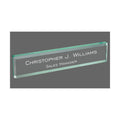 Personalized Name Plate for Desk, Jade Glass Engraved with Custom Text Name and Title, Business Office Gifts