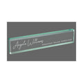 Personalized Name Plate for Desk, Jade Glass Engraved with Custom Name and Title, Business Office Gifts
