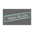 Personalized Name Plate for Desk, Jade Glass Engraved with Custom Text, Business Office Gifts