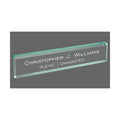 Personalized Name Plate for Desk, Jade Glass Engraved with Custom Name Company and Title, Business Office Gifts