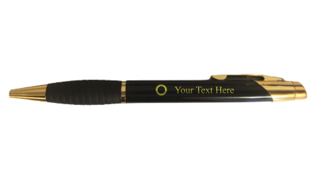 Personalized Engineer Engraved Coated Brass Pen with Case, Cogs Gears with Custom Text, Office Gift