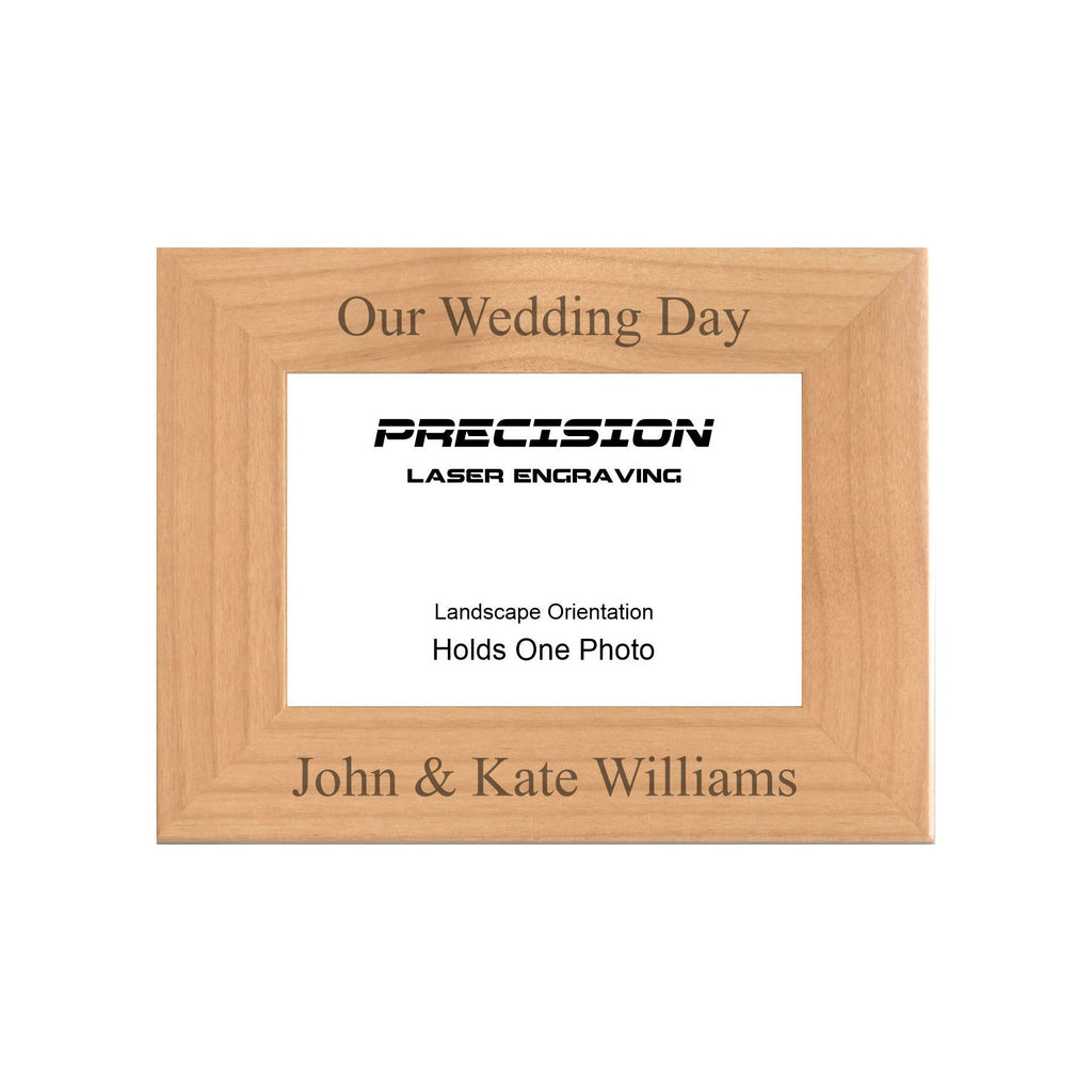 Personalized Engraved Picture Frame, Natural Wood Photo Frame with Your Custom Text, 4x6 5x7 8x10