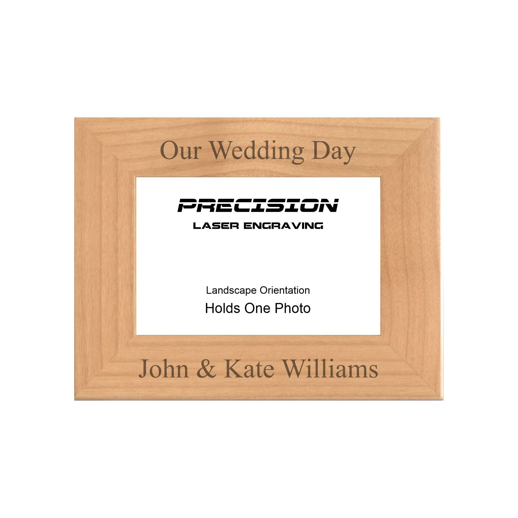 Personalized Engraved Picture Frame, Natural Wood Photo Frame with Your Custom Text, 4x6 5x7 8x10