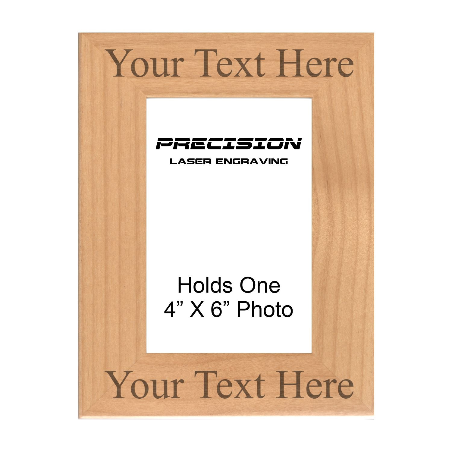 Personalized Engraved Picture Frame, Natural Wood Photo Frame with Your Custom Text, 4x6 5x7 8x10