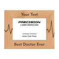 Personalized Best Doctor Ever Heartbeat Engraved Picture Frame, Natural Wood Photo Frame with Your Custom Text, 4x6 5x7 8x10