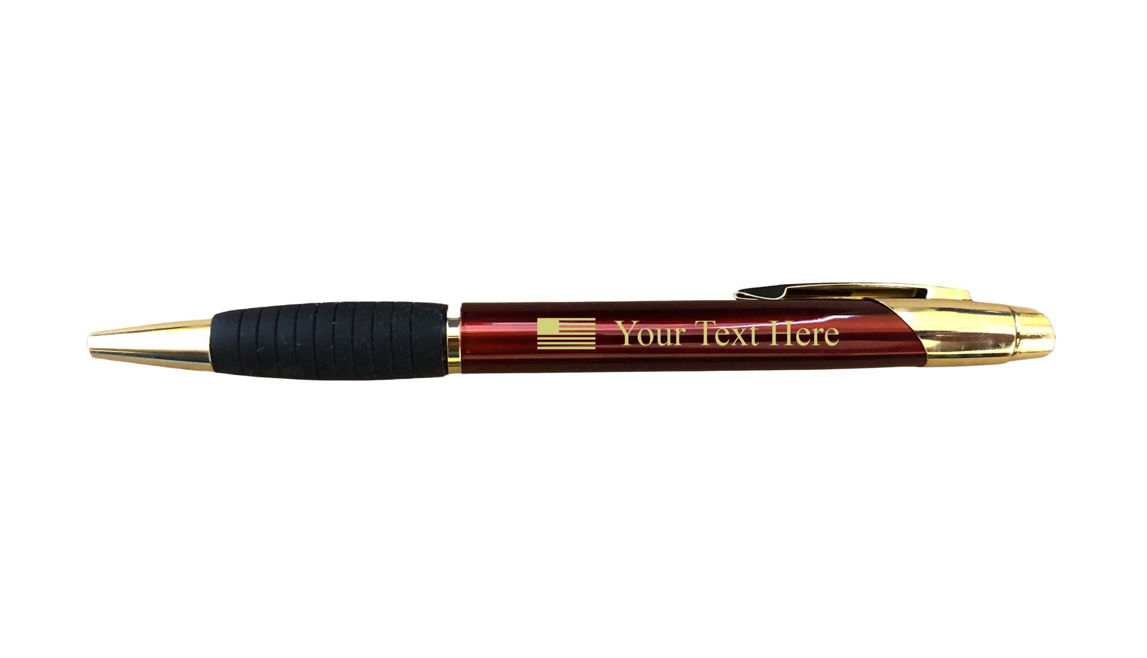 Personalized Military Gifts, Engraved Coated Brass Pen with Case, American Flag with Custom Text, Gift for Veteran