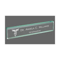 Personalized Veterinarian Veterinary Field Name Plate for Desk, Jade Glass Engraved with Custom Text Name and Title