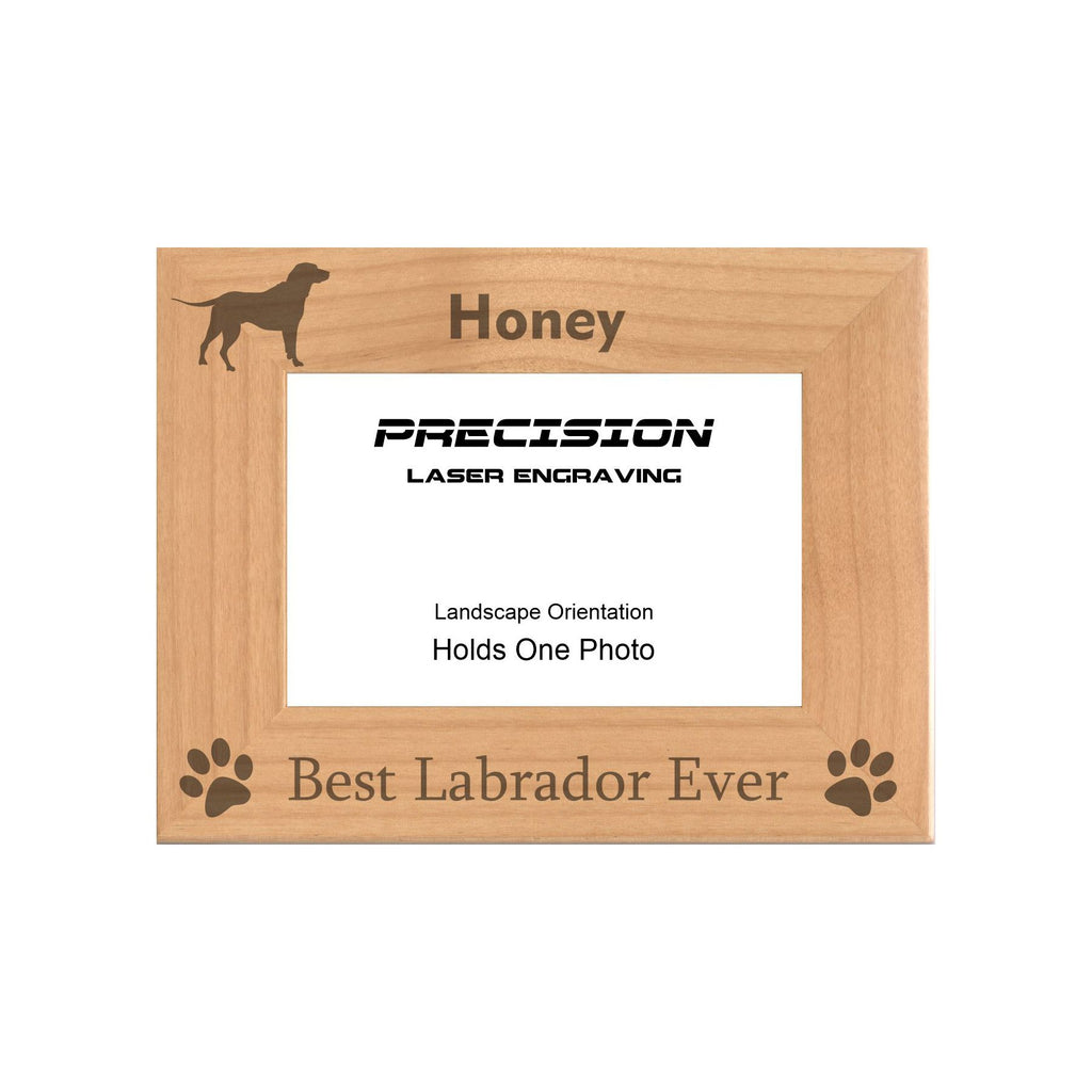 Personalized Best Labrador Ever Engraved Picture Frame, Natural Wood Photo Frame with Your Custom Text, 4x6 5x7 8x10