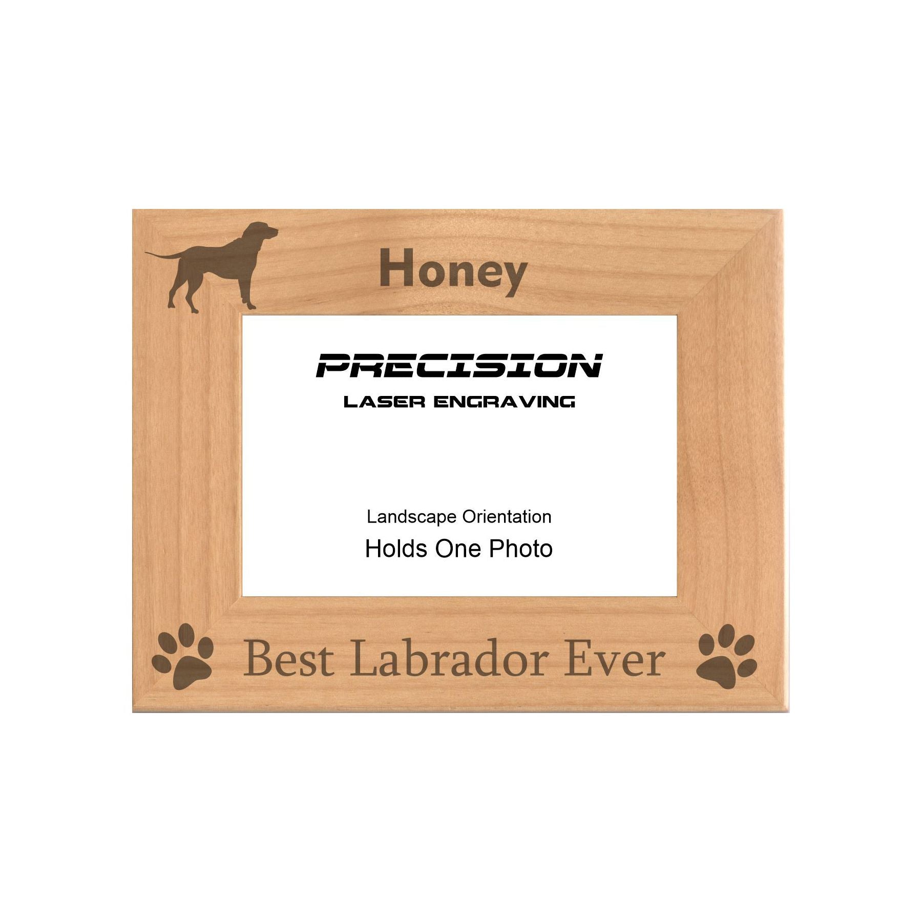 Personalized Best Labrador Ever Engraved Picture Frame, Natural Wood Photo Frame with Your Custom Text, 4x6 5x7 8x10