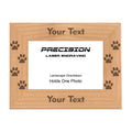 Personalized Pet Paw Print Engraved Picture Frame, Natural Wood Photo Frame with Your Custom Text, 4x6 5x7 8x10