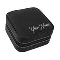 Travel Jewelry Box, Personalized Leatherette Jewelry Case Engraved with Custom Name