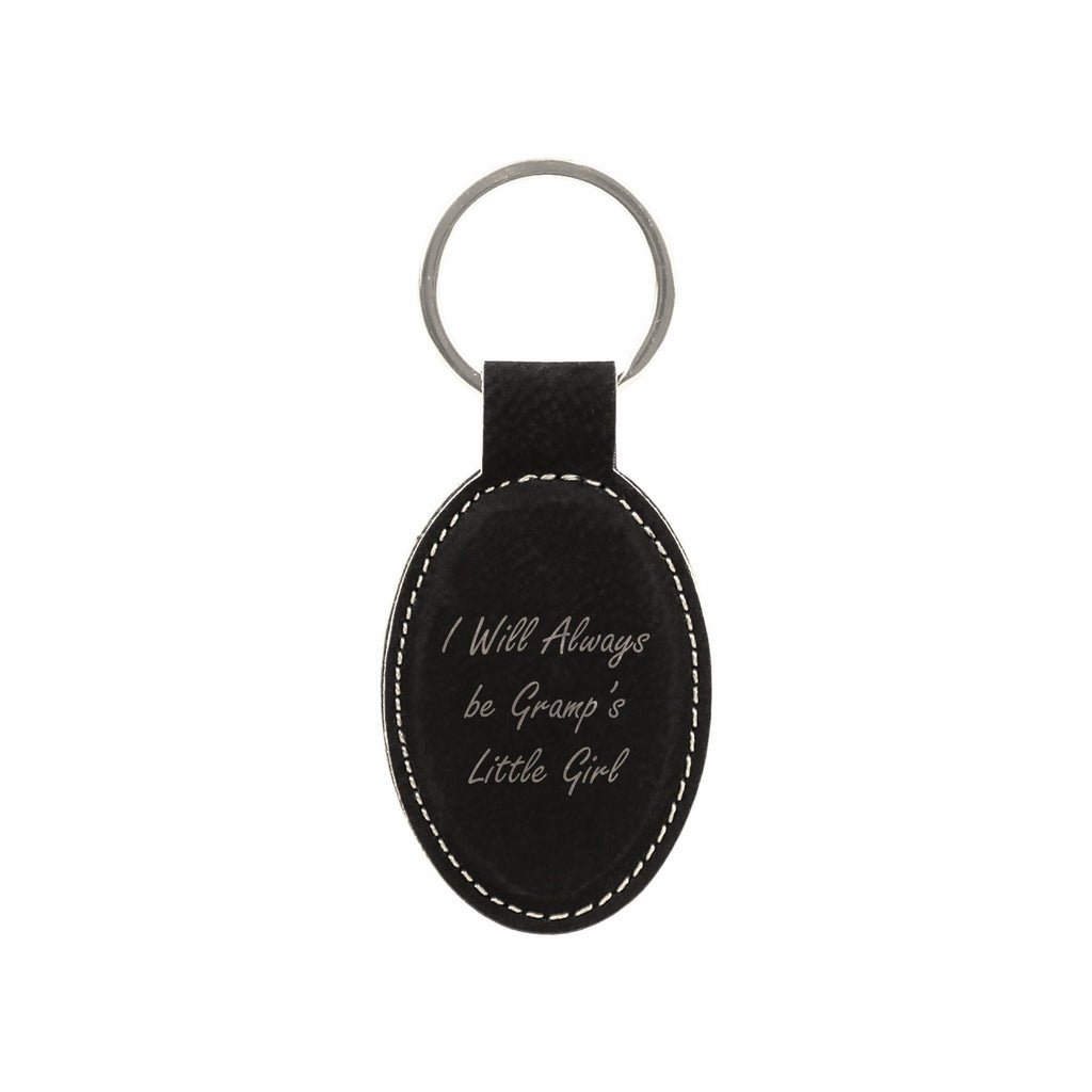 I Will Always be Gramp's Little Girl Engraved Leatherette Keychain, Grandpa Granddaughter Gift