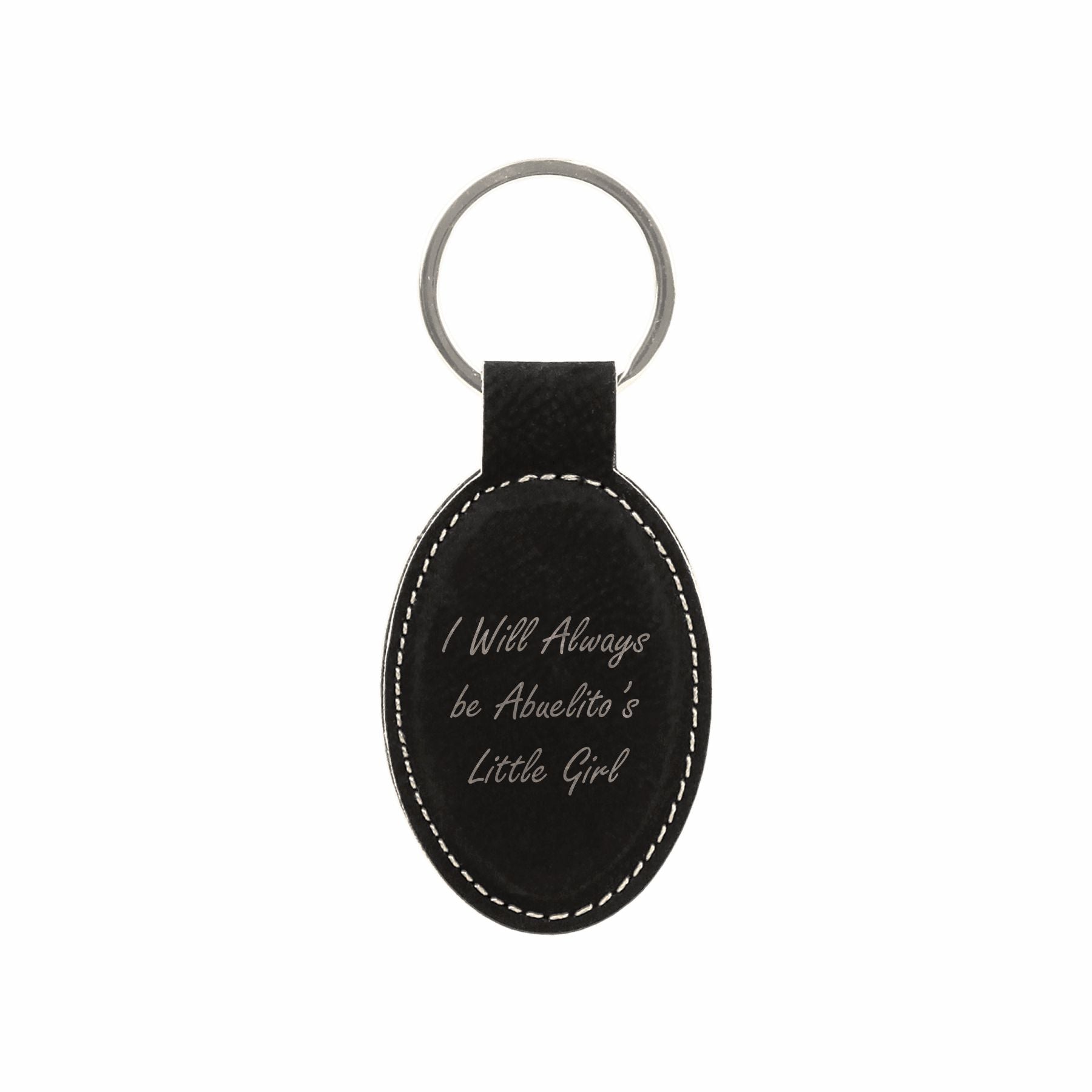 I Will Always be Abuelito's Little Girl Engraved Leatherette Keychain, Grandpa Granddaughter Gift