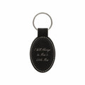 I Will Always be Mimi's Little Man Engraved Leatherette Keychain for Grandma Grandson